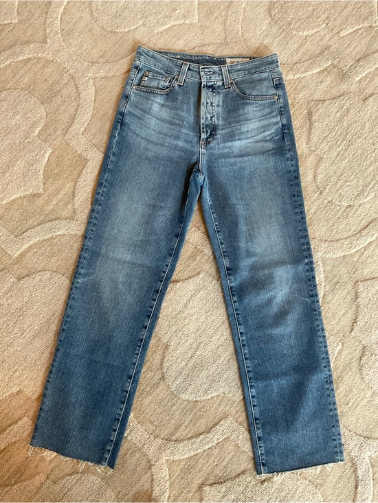 Ag Adriano Goldschmied Denim - Ag Adriano Goldschmied Women's Blue Cropped Straight Jeans
